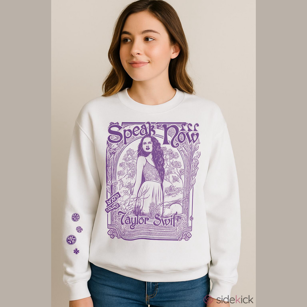 Taylor Swift White and Lavender 'Speak Now' Graphic Tee